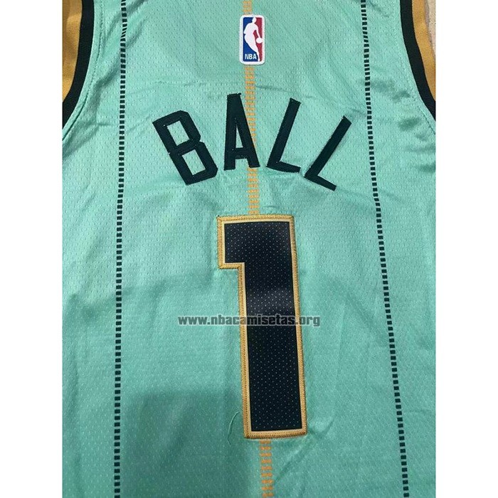 Camiseta Nino Charlotte Hornets LaMelo Ball NO 1 Ciudad 2020-21 Verde